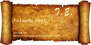 Telegdy Emil névjegykártya
