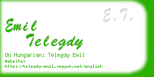 emil telegdy business card